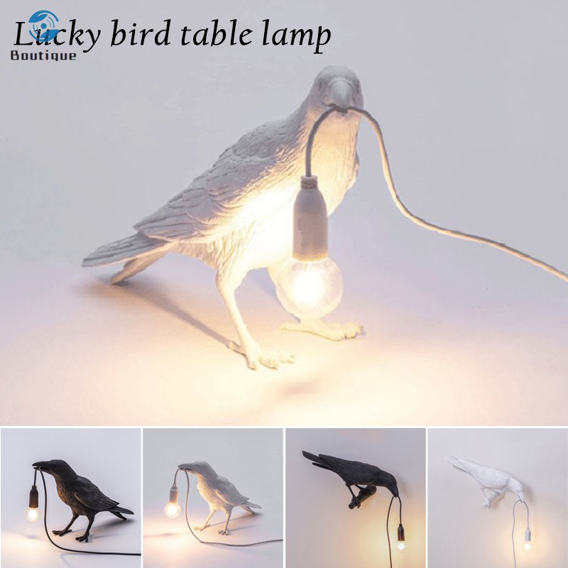Raven Light Birds Table Lamps Bedroom Resin Crow Desk Lamp Bedside Light Wall Sconce