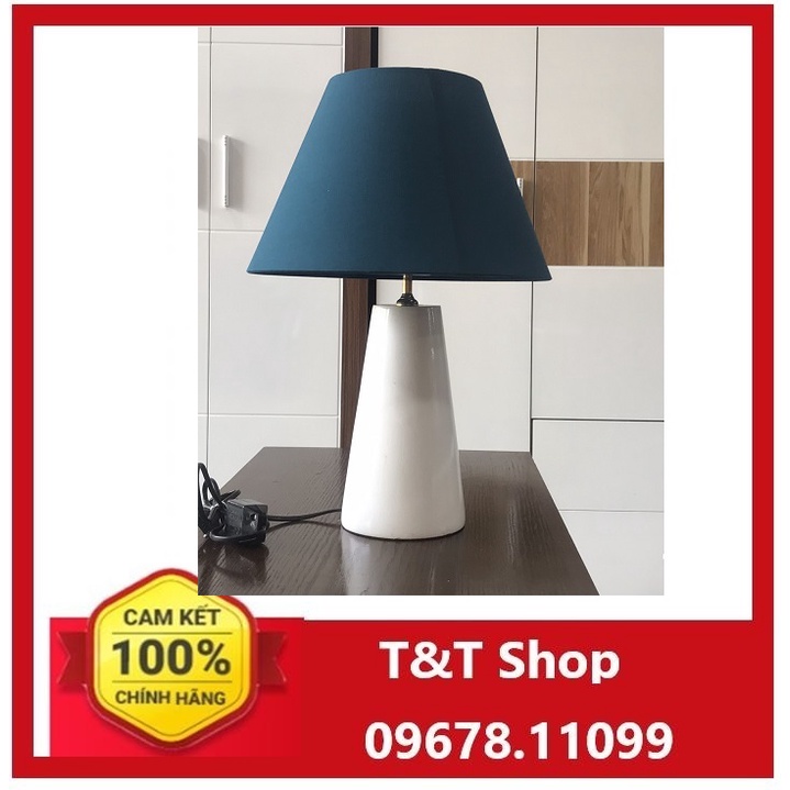 Đèn ngủ để bàn chân gỗ, chao vải