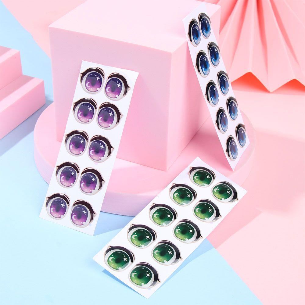 Upstopvn Set 10 Cặp Miếng Dán Mắt Nhiều Kiểu Họa Tiết Hoạt Hình Tím / Nâu / Xanh Dương / Xanh Lá / Xanh Lá / Mặt