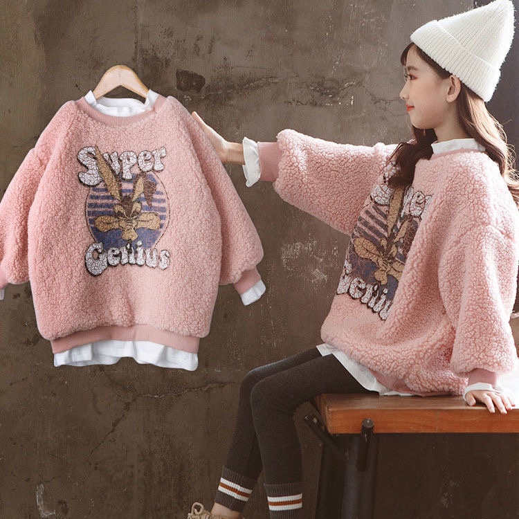 Áo len lông hoạ tiết thỏ tinh ngịch cho bé gái cho bé gái (18kg-45kg, 120-170cm) N00906