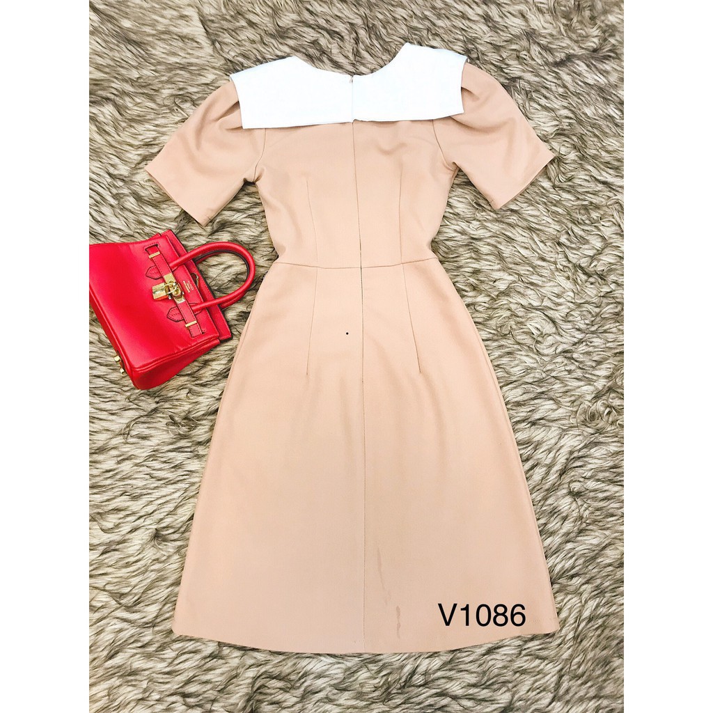 [ xả kho ] MiD Mie Design - Đầm be hàng thiết kế V1086  ảnh thật