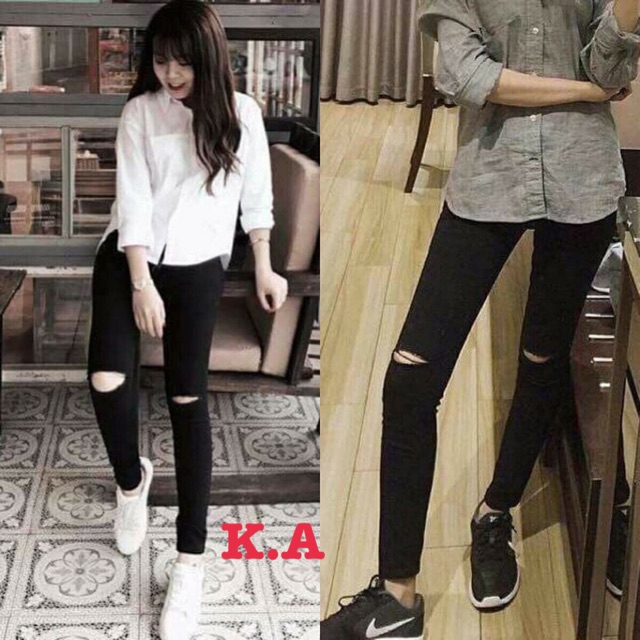 Quần rách gối và k rách