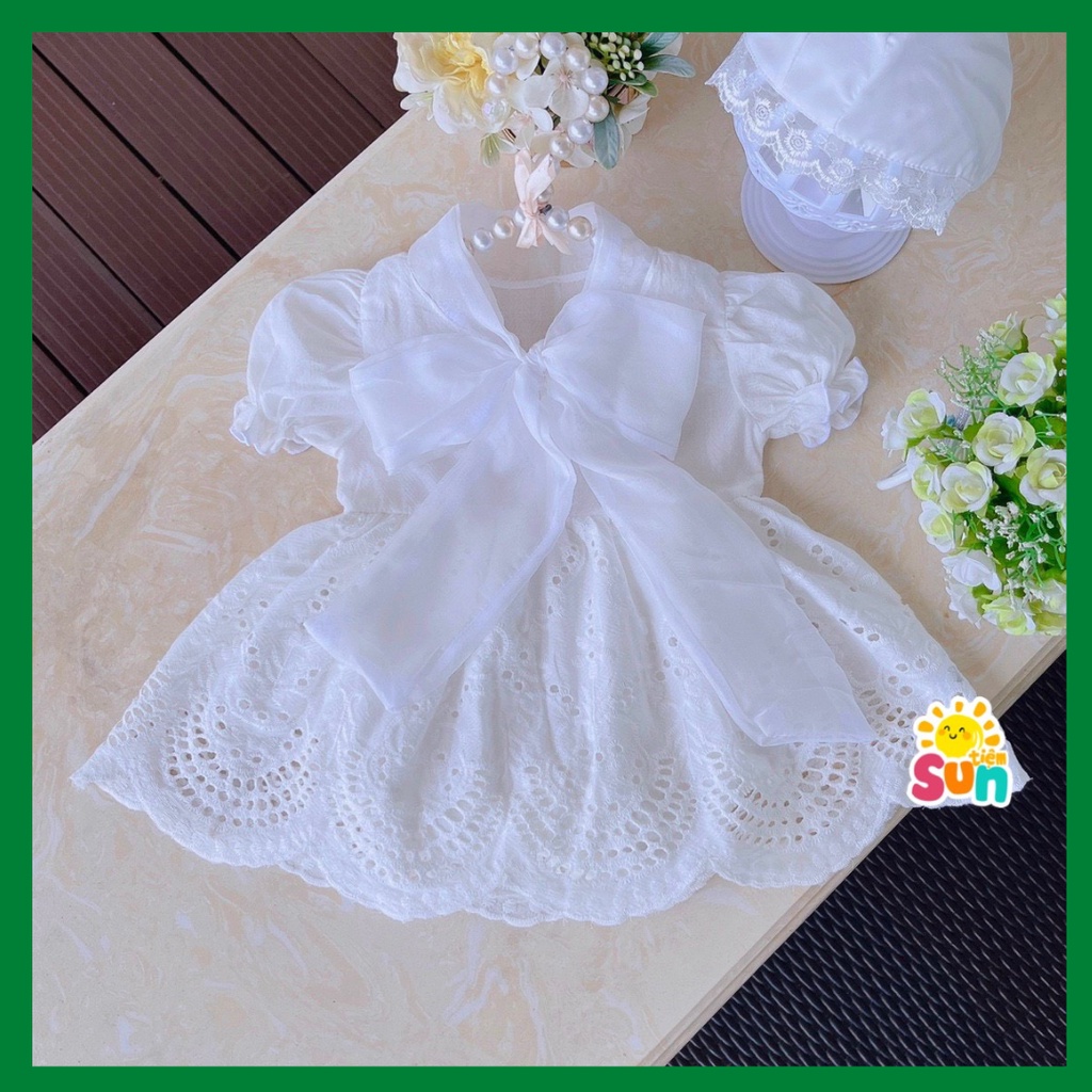 Tặng mũ, body ren cộc tay cho bé gái 4 đến 11kg, vải thô boil phối chân ren, hàng thiết kế xịn đẹp