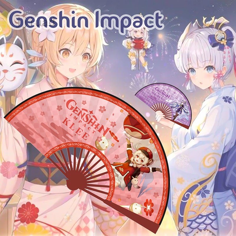 Quạt Điện Tử Cầm Tay 10 Inch Bằng Vải Lụa Gấp Gọn Anime Zhong Li Yuan God