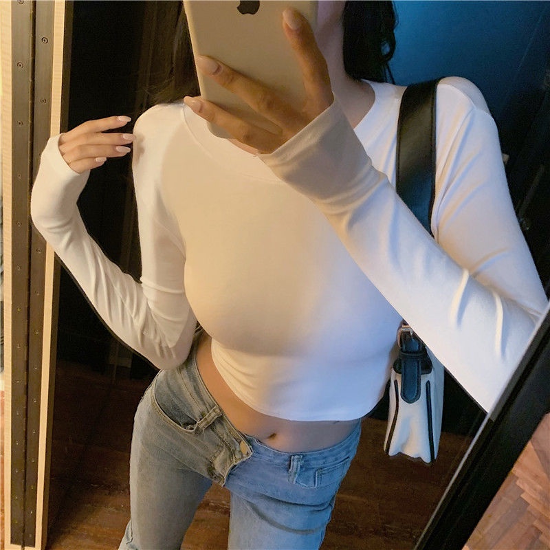 Áo thun COZOKC tay dài hở lưng thiết kế dây đan chéo quyến rũ