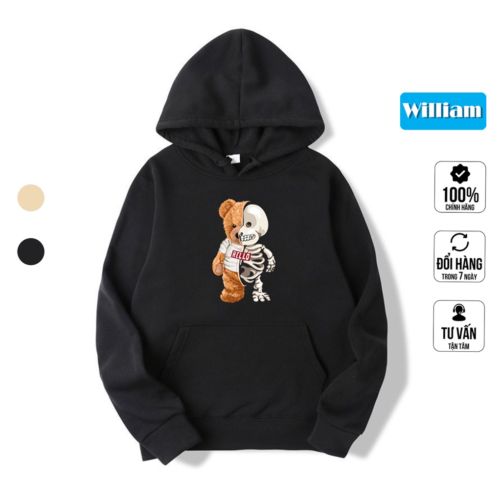 Áo Hoodie nam nữ hình in Pet chất lượng, chất nỉ bông dày dặn William - DS204