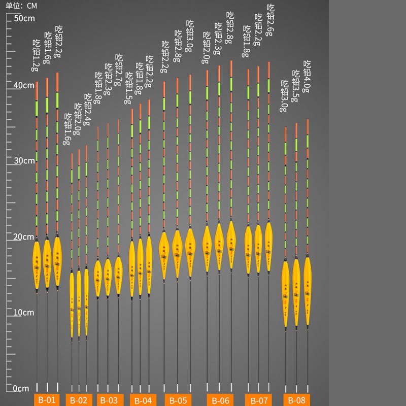 Bộ 12 phao câu đài nano màu vàng - Hộp phao câu đài