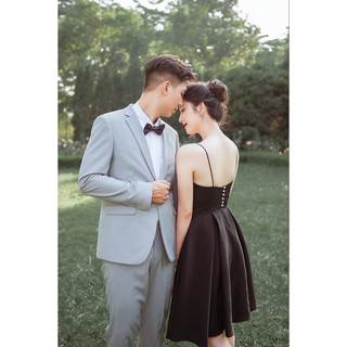 Đầm xòe 2 dây xếp ly 20Again DEA2682