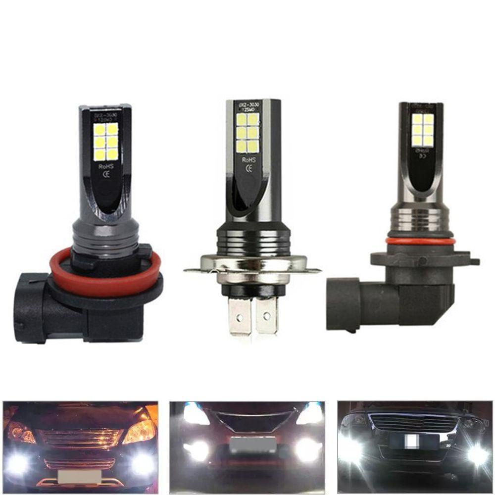 Bộ 2 Đèn LED Sương Mù Siêu Sáng 3030 12SMD H8 H11 9005 9006 H4 H7 Cho Xe Hơi