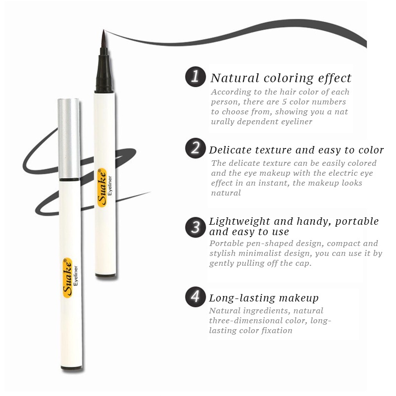 Kẻ Mắt Nước Suake Vỏ Trắng, Bút Kẻ Mắt Không Lem Không Trôi Chống Thấm Nước