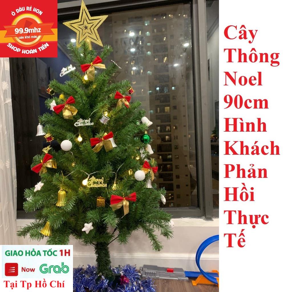 Cây Thông Noel Mini 90cm Đủ Phụ Kiện Trang Trí Noel Giáng Sinh - Cây Thông Mini Để Bàn Có Đèn Full Phụ Kiện