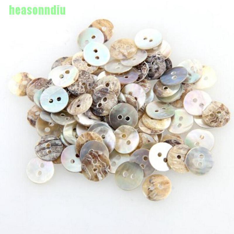 Set 100 Cúc Áo 10mm Thiết Kế Hình Vỏ Ngọc Trai