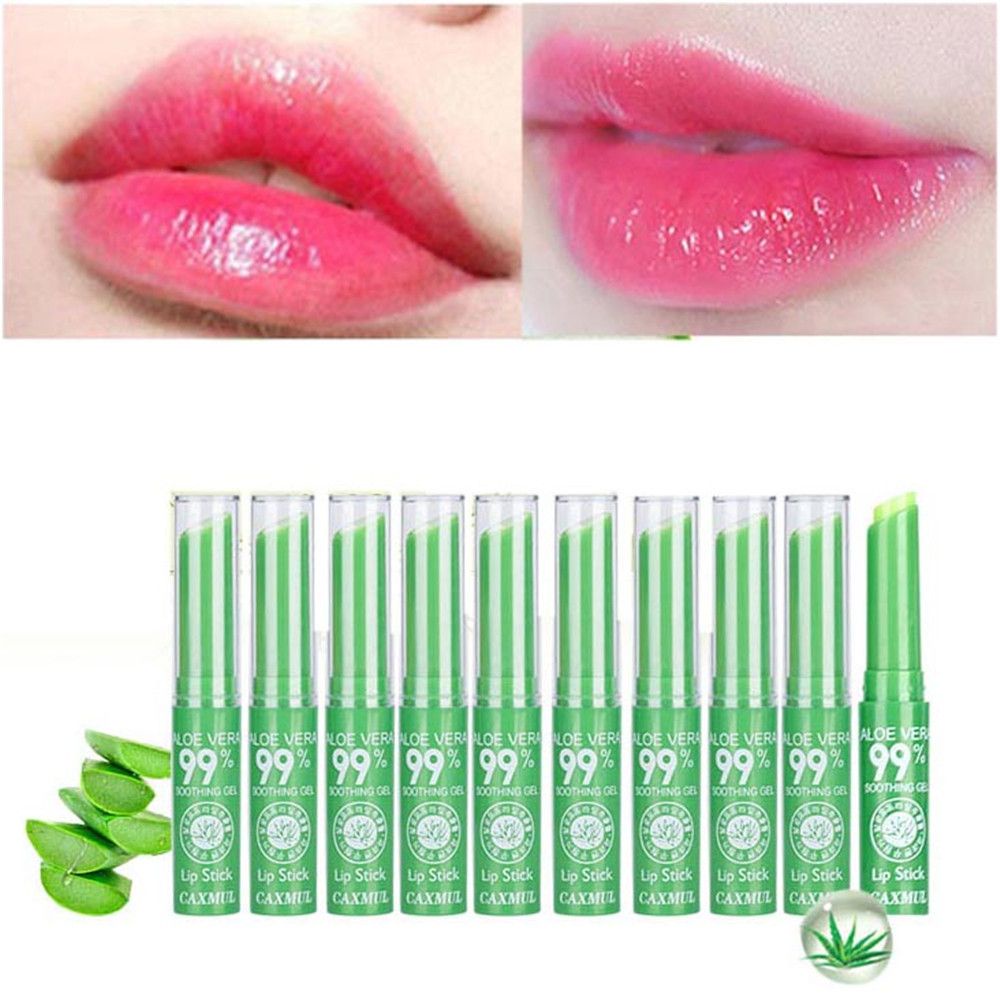 💍HS💄 New Lipstick Waterproof Moisturizing Aloe Lip Balm Cosmetic Long Lasting Lips Care Hot Thermal Color Changing