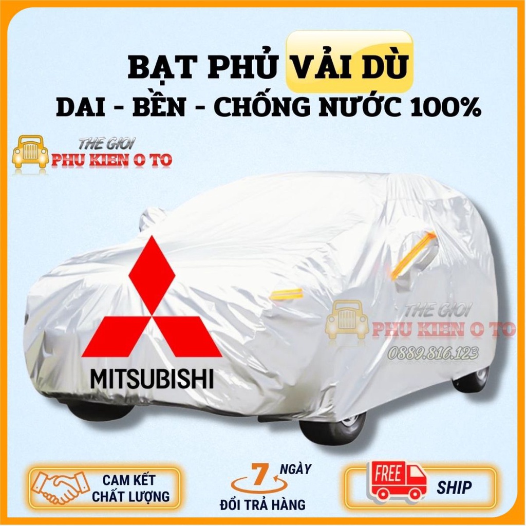 Bạt Phủ Ô Tô Vải Dù Mitsubishi Mirage, Xpander, Attrage, Pajero, Trition, Outlander chống nóng, chống nước