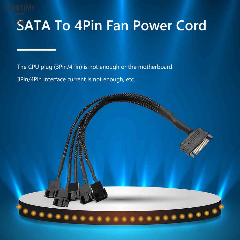 Cáp ChuyểN ĐổI QuạT TảN NhiệT SATA 1 Sang 3 4 5 4-Pin 12V Cho PC
