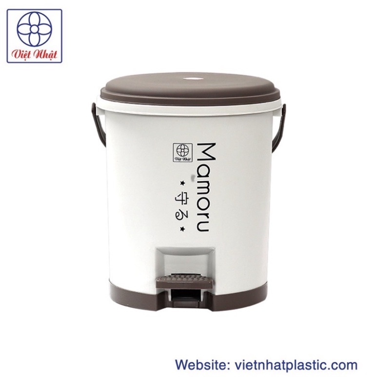 Thùng rác tròn đạp chân thông minh nhựa Việt Nhật - Bật rác nhựa nắp tròn đạp chân dung tích 5L - 10L