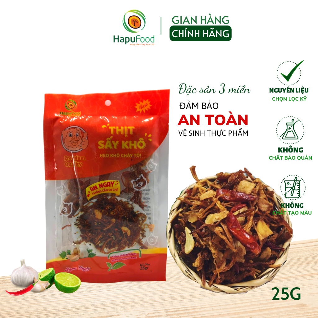 Heo khô cháy tỏi HAPUFOOD 25G thơm ngon chuẩn vị, nguyên liệu chọn lọc