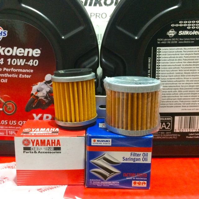 Combo Nhớt Fuchs Silkolene Pro 4 10W-40 XP + Lọc Nhớt Suzuki Yamaha