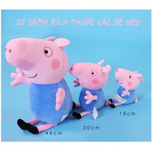 Gấu Bông Heo Peppa 45cm Cute, Gối Ôm Pepa Pig, Thú Nhồi Bông VIP Đồ Chơi An Toàn Cho Bé