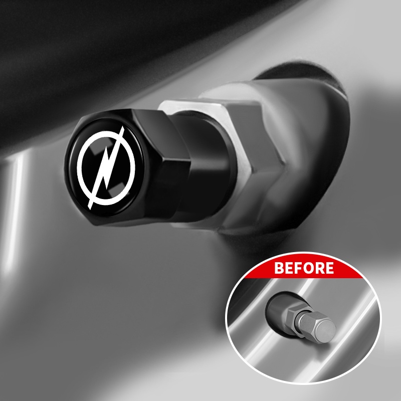 Nắp Van Khí Áp Suất Bằng Nhôm Màu Bạc / Đen Hình Lục Giác Cho Opel Volvo Citroen Chevrolet