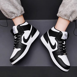 Giày jordan panda, giày thể thao jordan cao cổ đen trắng nam nữ sezi 36_43