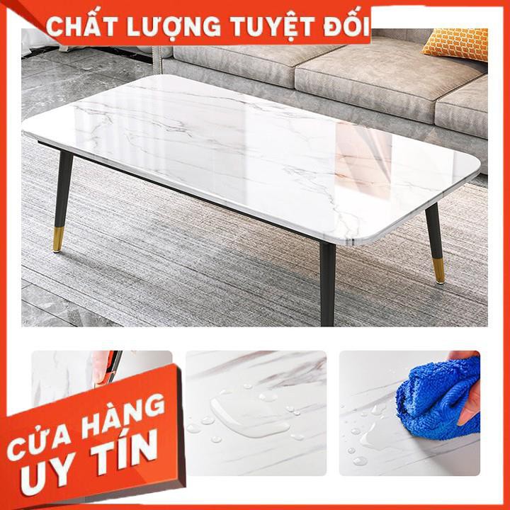 💥Giá rẻ💥 Bàn sofa phòng khách 1m2*60cm mặt gỗ mạ vân đá phủ bóng BAT022