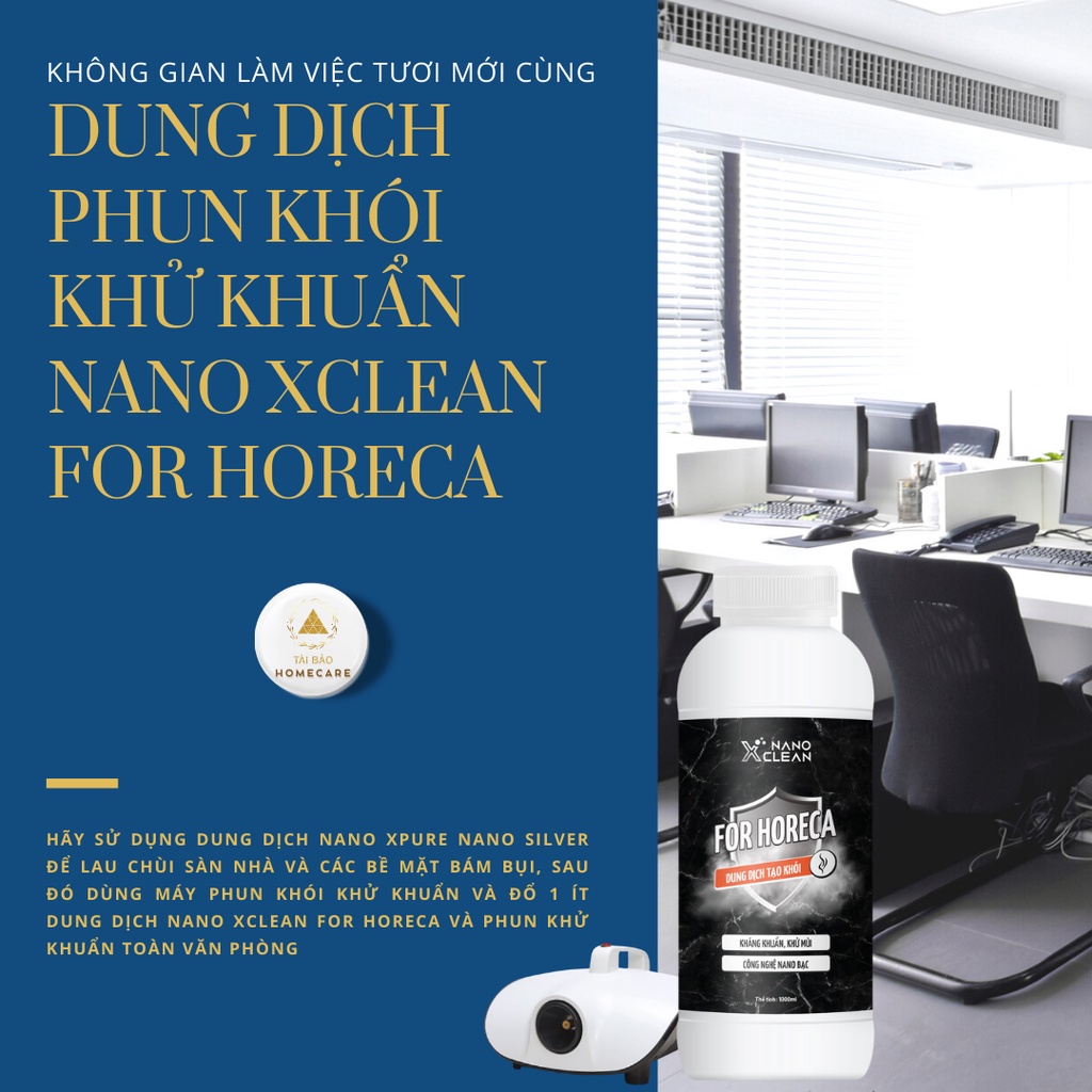 Nano bạc, dung dịch khử mùi, khử khuẩn nano xclean for horeca AHTC - Hàng chính hãng, chai 1L