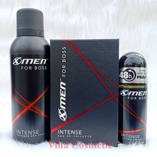 Combo 3 Món Gồm: Nước Hoa 49ml +Xịt 150ml+ Lăn 50ml Xmen For Boss INTENSE/LUXURY/MOTION