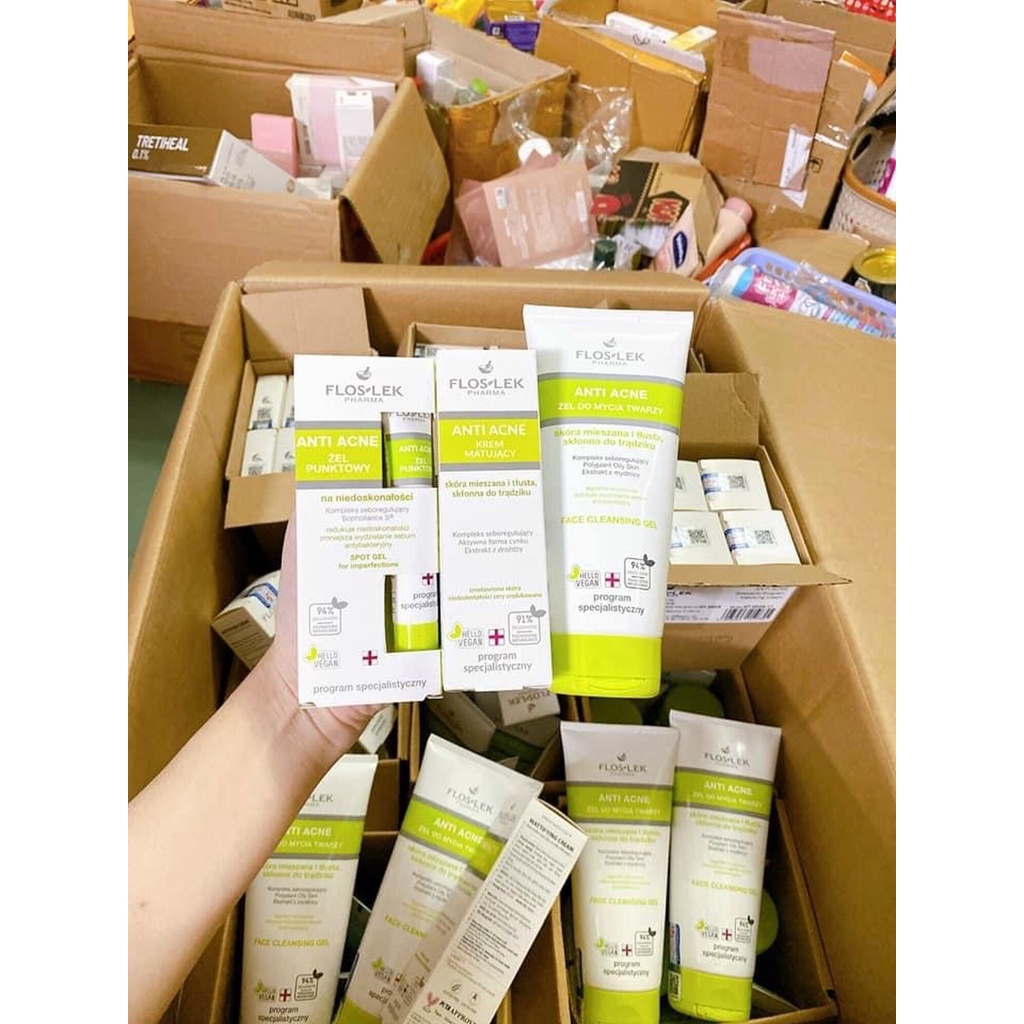 Kem Dưỡng Kiểm Soát Dầu Mụn và Điều Tiết Nhờn Floslek Anti Acne Mattifying Cream 50mL