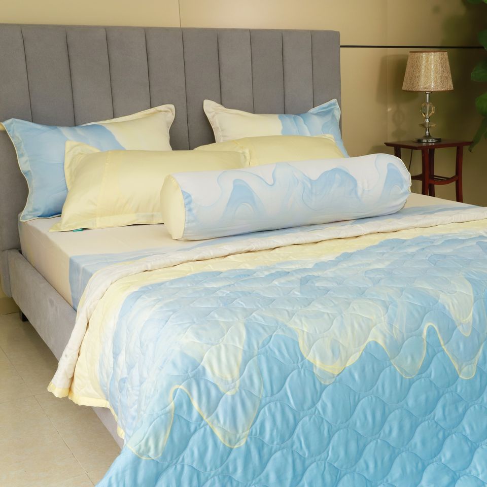 Bộ chăn drap gối Tencel Premium Hometex 5 món