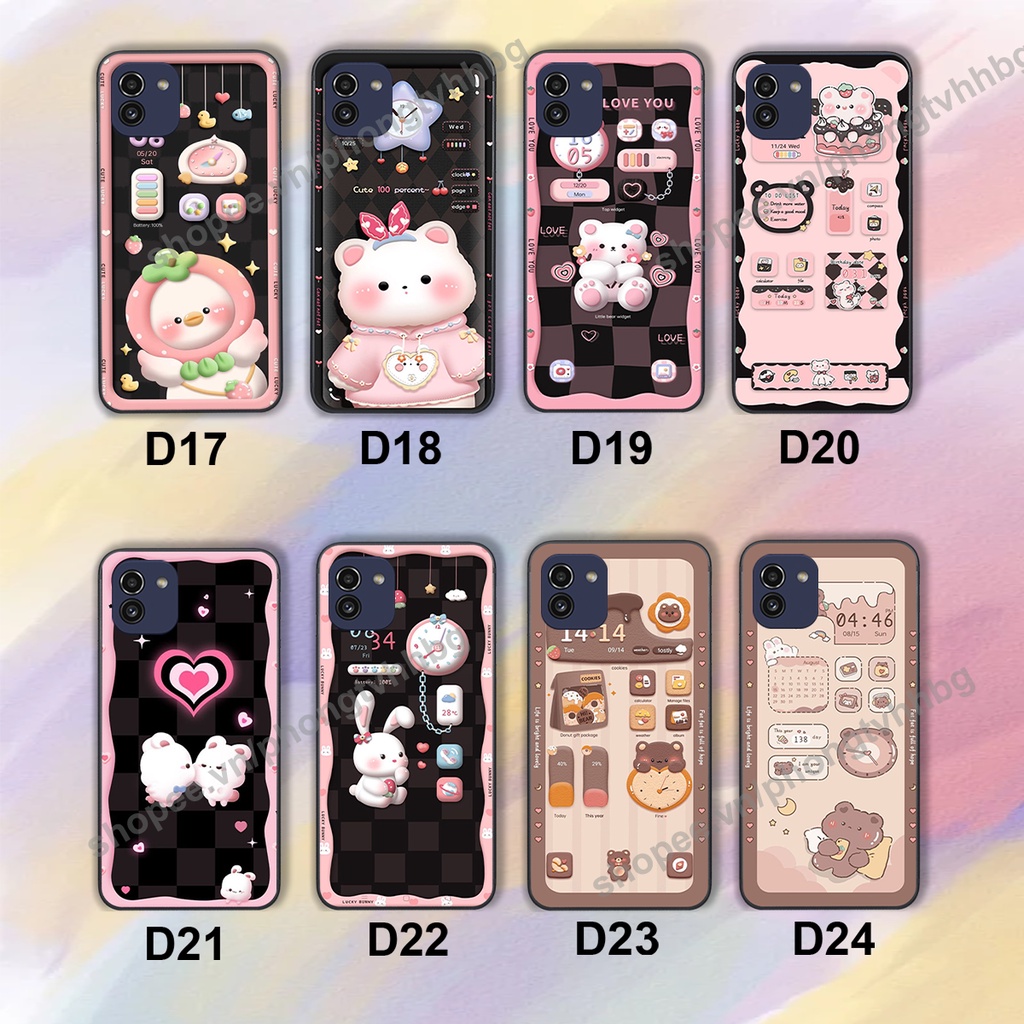 Ốp lưng Samsung A03 / A03 Core gấu/ thỏ trắng , đồng hồ dễ thương cute cực đẹp