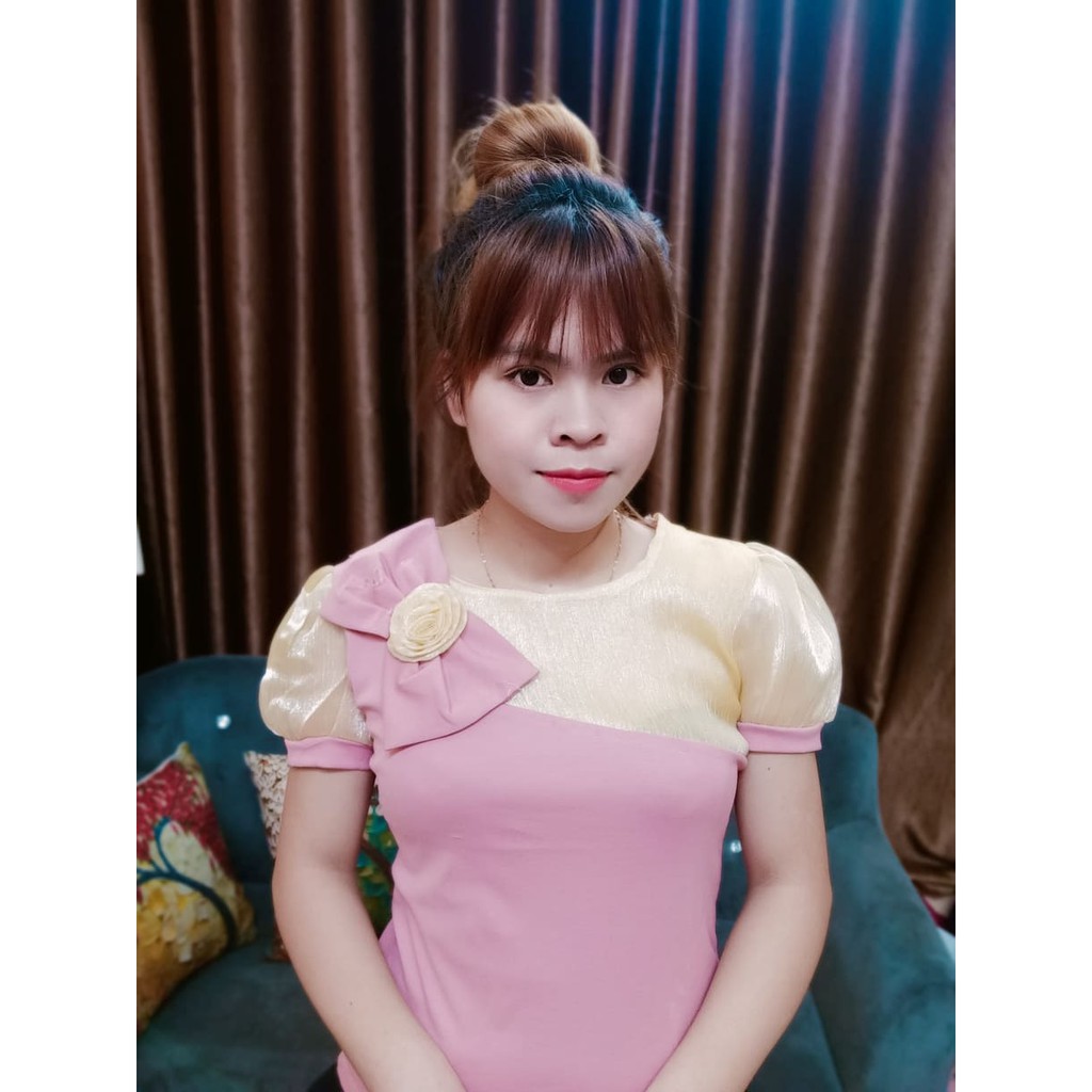 Áo kiểu nơ ngực ngắn tay dáng ôm, Áo thun kiểu cổ nơ tôn dáng vải cotton co giãn AT02 - phamtrangredep shop