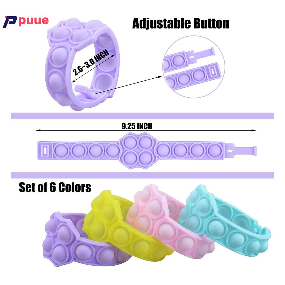 【Puee】 Mặc Tự Kỷ Nhu Cầu Đặc Biệt Căng Thẳng Thuốc Giảm, Tay Ngón Tay Báo Chí Silicone Vòng Đeo Tay Đồ Chơi cho Trẻ Em và Người Lớn.