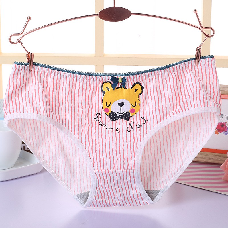 Combo 3 quần lót nữ cotton kẻ sọc cao cấp nhiều hình dễ thương QL6