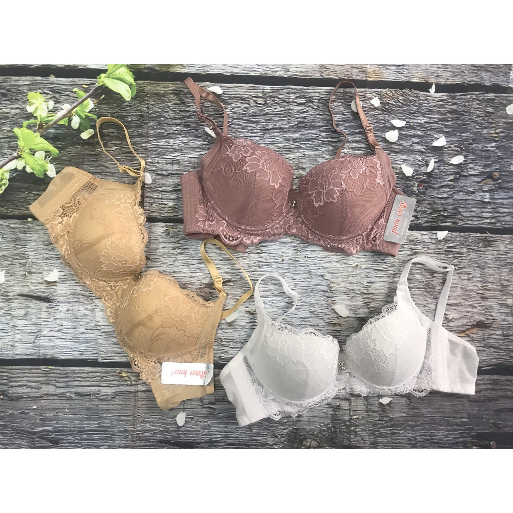 Áo lót nữ không đệm big size, áo kéo ngực ren có gọng Thái Lan Sister hood 719, Leblur | BigBuy360 - bigbuy360.vn