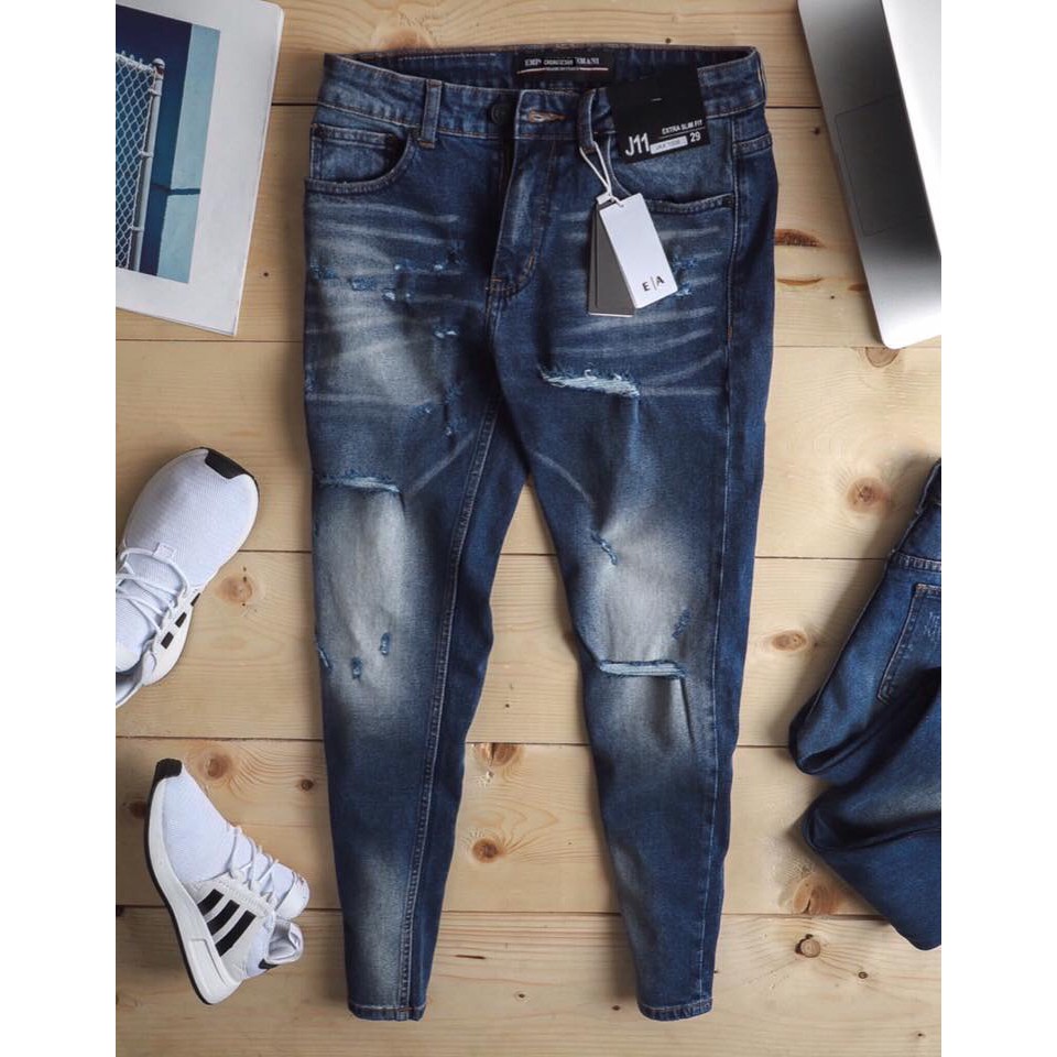 QUẦN JEANS NAM RÁCH CAO CẤP SKINNY ÔM VỪA DÁNG SIÊU ĐẸP VNXK