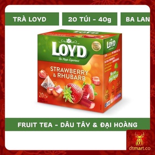 Trà túi lọc loyd 40g fruit tea - strawberry & rhubarb - dâu tây, đại hoàng