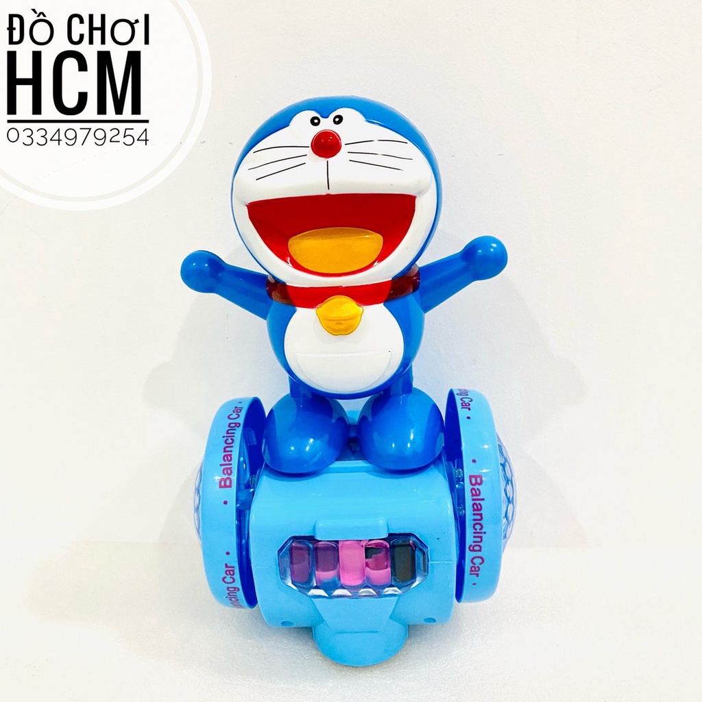 Đồ chơi siêu nhân nhên Spider man/ Doremon đi xe cân bằng có đèn nhạc, di chuyển thông minh QF083