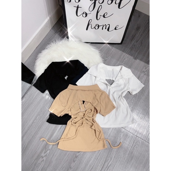 áo cổ trụ hở lưng - áo cột nơ lưng - carotshop | BigBuy360 - bigbuy360.vn