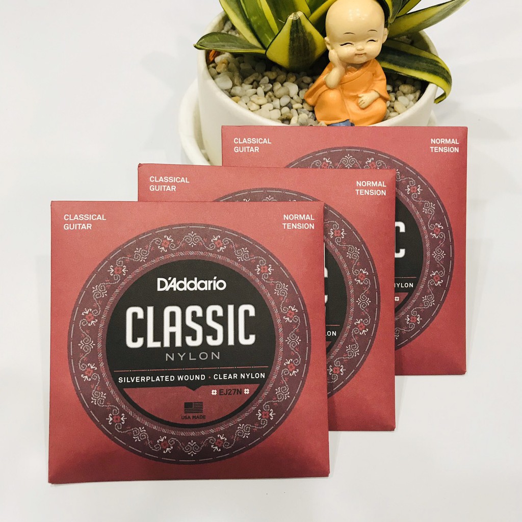 [Chính hãng] Dây đàn D'addario Classic Guitar EJ27N Normal Tension Clear Nylon (TẶNG KÈM 3 PICK GẢY)