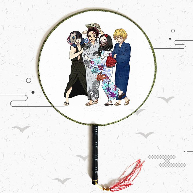 Quạt tròn cổ trang in hình LỚP HỌC ÁM SÁT UMARU CHAN CUỘC CHIẾN TỎ TÌNH anime cầm tay