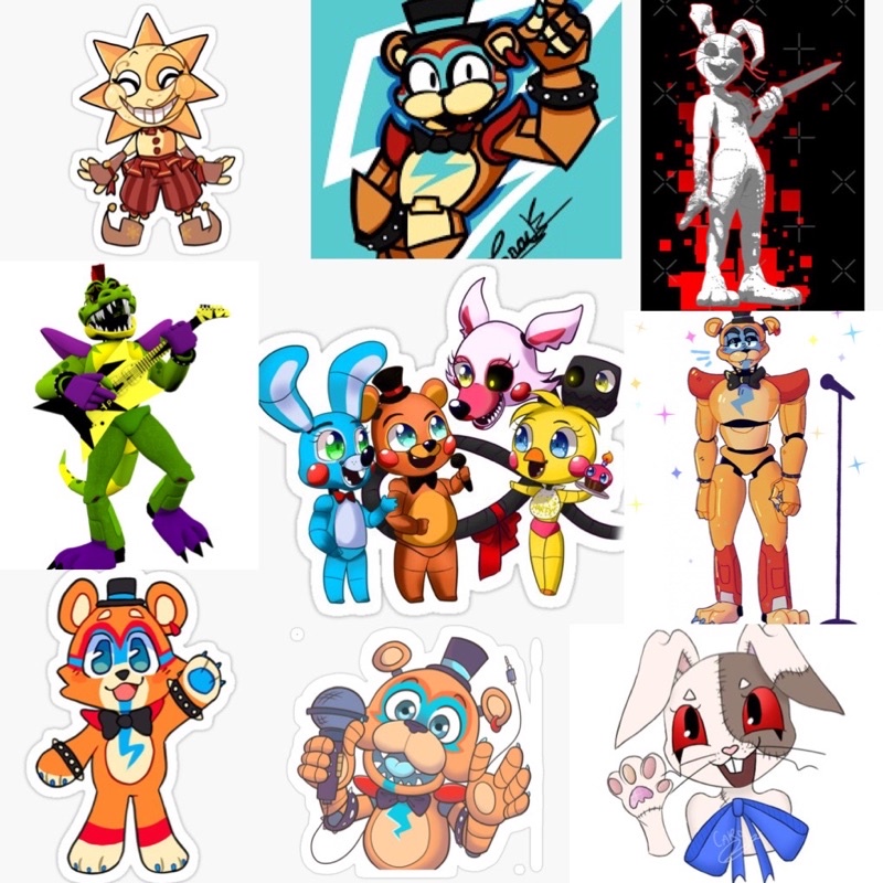 Ảnh dán Sticker Fnaf security breach 30-60 hình ép lụa khác nhau/ Hình dán fnaf security breach