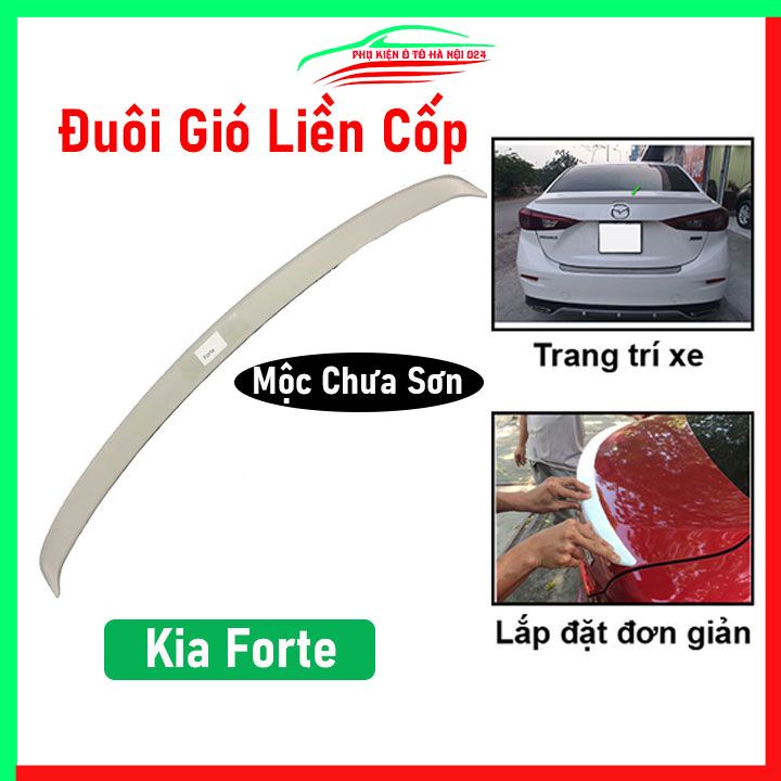Đuôi gió sau xe liền cốp Kia Forte hàng mộc chưa sơn