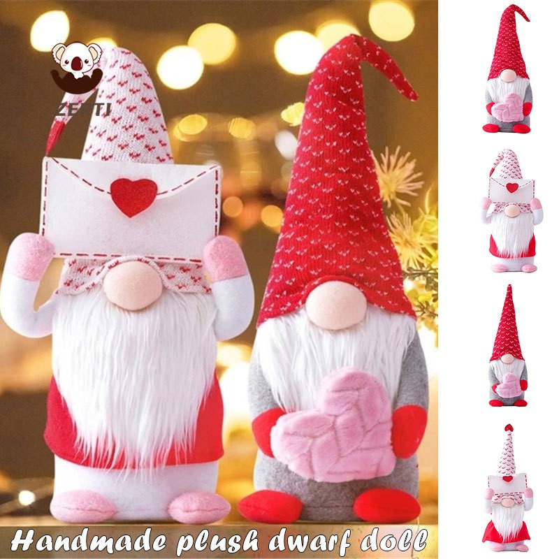 Zerti Handcrafted Plush Gnome Dolls Family For Valentine's Day Confession Gift Party Home Decorative Doll