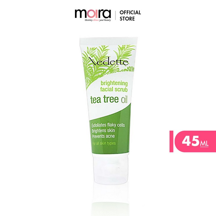 Sữa tẩy tế bào chết Dưỡng sáng da và Ngừa mụn Vedette Tea Tree Oil 45ml