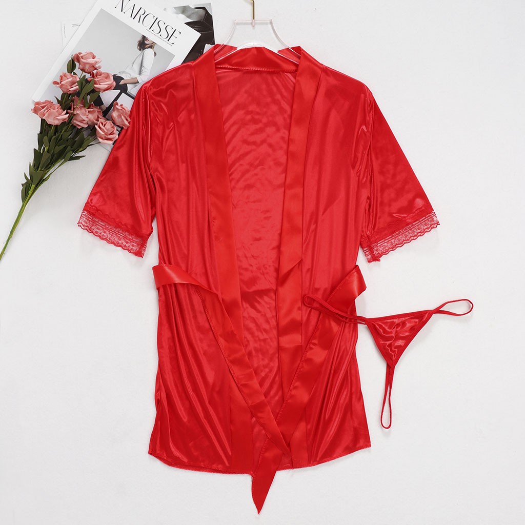 Áo choàng tắm kiểu kimono cổ chữ V gợi cảm cho nữ