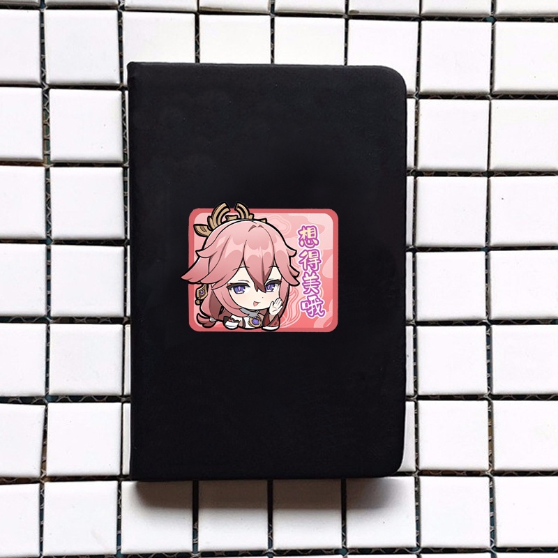 Sổ da cầm tay A6 in hình GENSHIN IMPACT ver CHỮ NHẬT game anime chibi ghi chép tiện lợi đi học