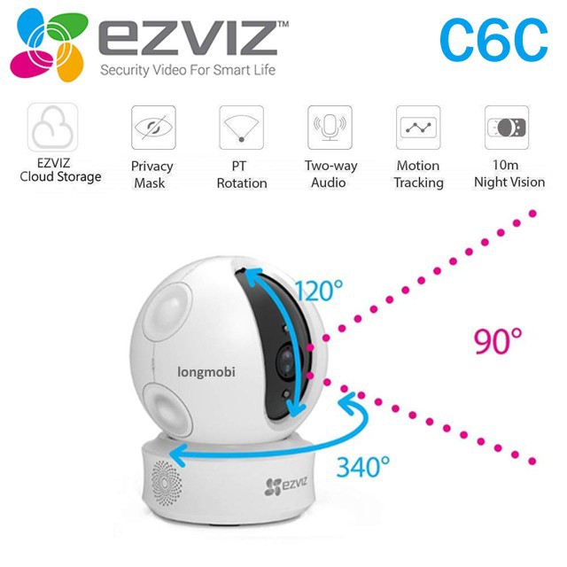 CAMERA WIFI IP C6N 1080P 2MP - Ezviz Ezviz CS CV246 Hàng chính hãng