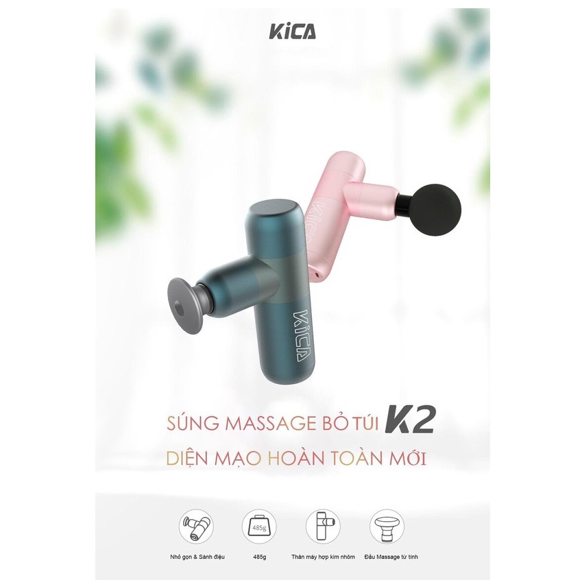 Máy mát xa, dụng cụ massage cơ đa năng bỏ túi KiCA K2 - Phân phối chính hãng bảo hành 1 năm
