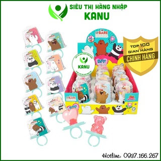 [Hộp 24 cái] Kẹo nhẫn gấu vị dâu We Are Bear BFF Thái Lan, kẹo mút ăn vặt cho bé siêu ngon